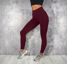 Load image into Gallery viewer, Women Casual High Waist Fitness Leggings Ladies Solid Color Long Scrunch Leggings Ankle-Length Woman Clothes