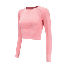 Load image into Gallery viewer, Sport Top Fitness Women Seamless Long Sleeve Top Sports Wear For Women Gym Yoga Shirt Thumb Hole Fitted Camisetas Deporte Mujer