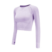 Load image into Gallery viewer, Sport Top Fitness Women Seamless Long Sleeve Top Sports Wear For Women Gym Yoga Shirt Thumb Hole Fitted Camisetas Deporte Mujer