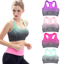 Load image into Gallery viewer, Fashion Sport Bra Gradient High Stretch Sports Bras Women Quick Dry Padded Sport Fitness Yoga Running Gym Seamless Sport Bra Top