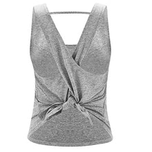 Load image into Gallery viewer, Zhangyunuo Yoga Vest Sport Tank Top Women Sleeveless Backless Cross Gym Tops Athletic Fitness Vest Dry Fit T-shirt Workout Shirt