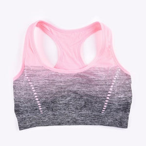 Fashion Sport Bra Gradient High Stretch Sports Bras Women Quick Dry Padded Sport Fitness Yoga Running Gym Seamless Sport Bra Top