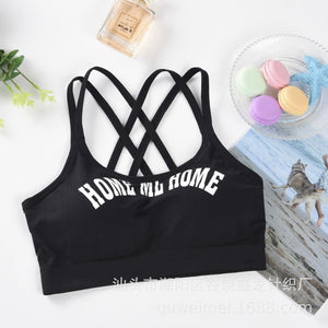 Sports Bra Yoga Women Push Up Bra For Women Fitness Top Sport Bra Letters Black White Running Yoga Gym Fitness Crop Top Women