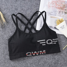 Load image into Gallery viewer, Sports Bra Yoga Women Push Up Bra For Women Fitness Top Sport Bra Letters Black White Running Yoga Gym Fitness Crop Top Women