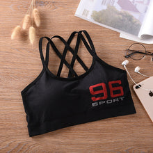 Load image into Gallery viewer, Sports Bra Yoga Women Push Up Bra For Women Fitness Top Sport Bra Letters Black White Running Yoga Gym Fitness Crop Top Women