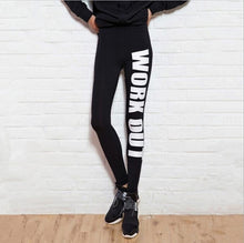 Load image into Gallery viewer, Black push up Women Legging elastic workout Legins Pants Printed Push Up Slim Female  warm legs