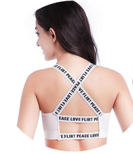 Load image into Gallery viewer, Women Sport Bra Fitness Top Yoga Gym Black Women Bra Push Letters Top For Yoga White A-D Up Fitness Sports Cup Crop Bra Running