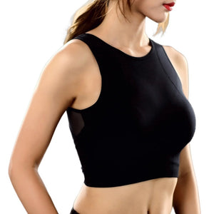 *Women Sport Bra Top Black Underwear Padded Seamless Yoga Fitness Sports Mesh Tank Female Vest Push Up Cotton Solid Gym Tops*