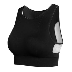 *Women Sport Bra Top Black Underwear Padded Seamless Yoga Fitness Sports Mesh Tank Female Vest Push Up Cotton Solid Gym Tops*